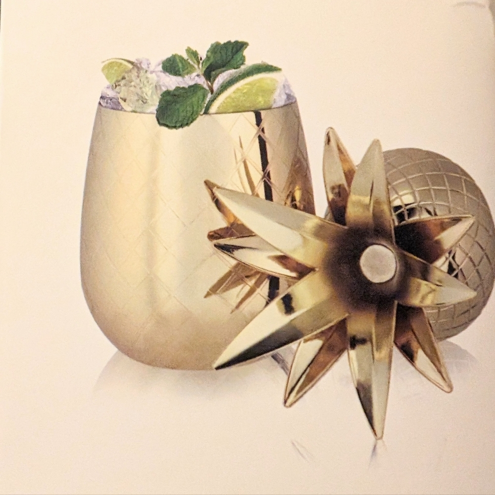 VISKI Gold Plated Pineapple Tumbler